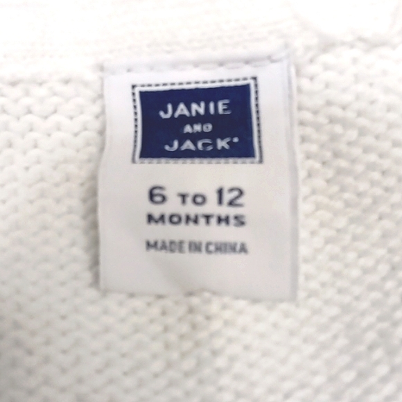 Janie and Jack knit, white sweater vest US 6-12M - Picture 6 of 6